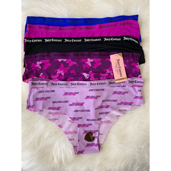 Juicy Couture Intimates 5 Pack Bikini Underwear & Push Up Bra Matching Set